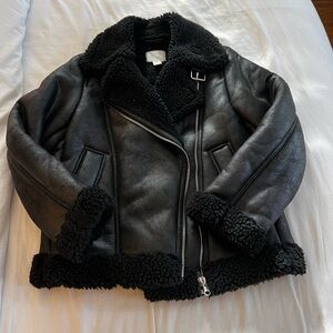 H&M black fleece jacket